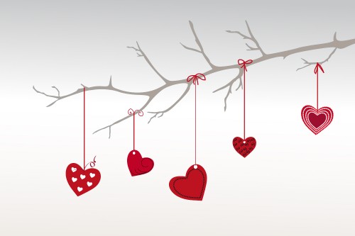 Image valentines day, heart, red, branch, love