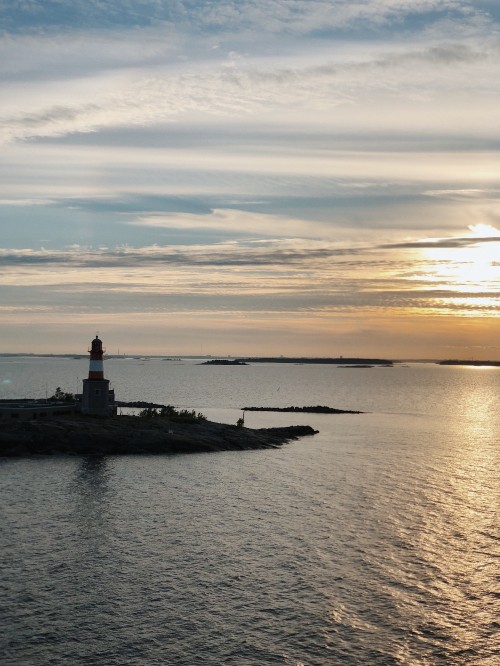 Image water, cloud, tower, beacon, horizon