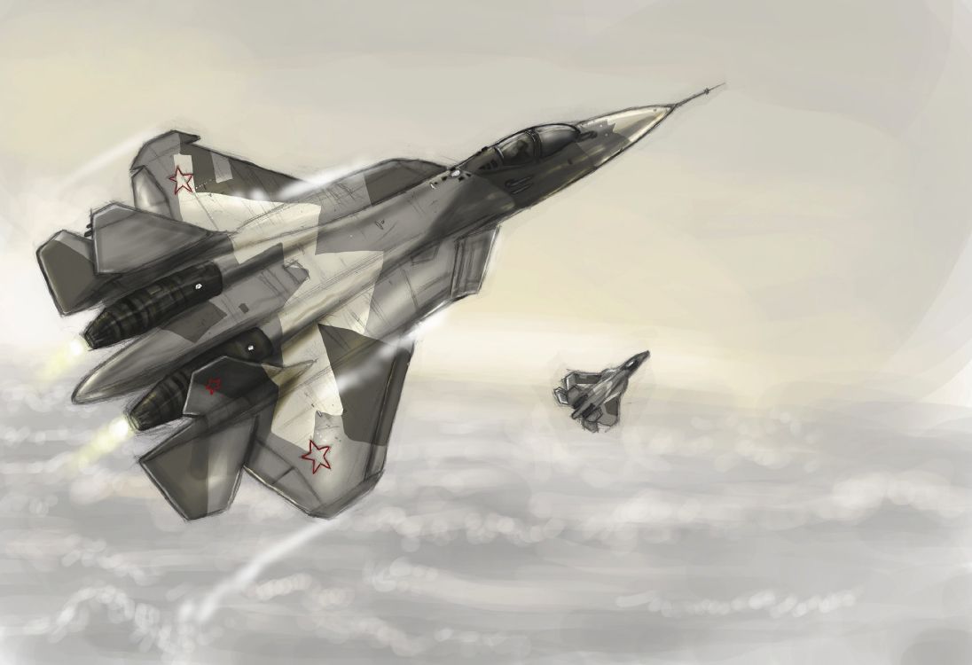 Grauer Kampfjet in Der Luft. Wallpaper in 3509x2400 Resolution