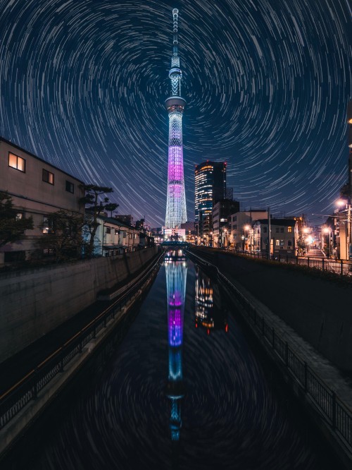 Image time lapse photography of city lights during night time