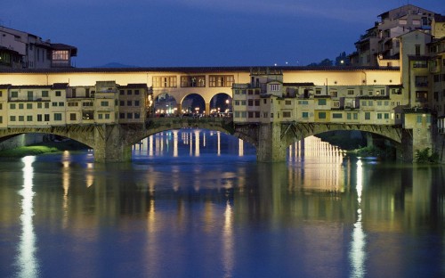 Image brown concrete bridge over river during night time