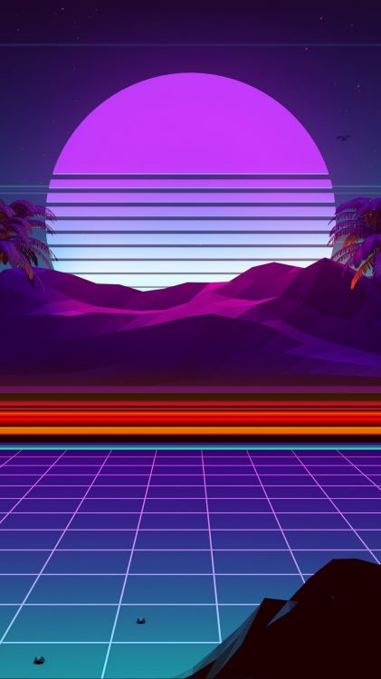 Ästhetik, Vaporwave, Synthwave, Retro-Stil, Ios. Wallpaper in 1080x1920 Resolution