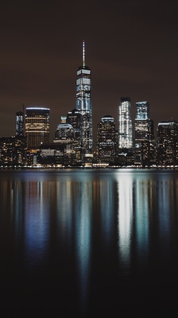 Image city skyline during night time