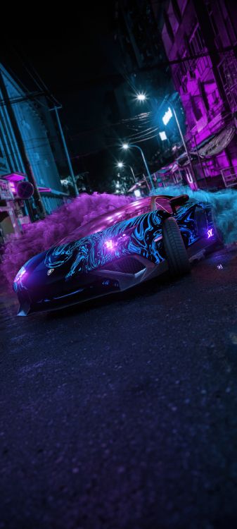 Carro de Lujo, Coche, Deportivo, Lamborghini, Iluminación Automotriz. Wallpaper in 1080x2400 Resolution