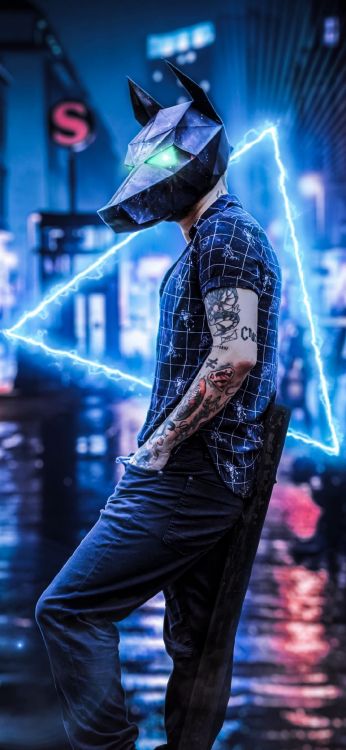 Neonmann, so Eine Hure, Purpur, Licht, Musiker. Wallpaper in 1080x2340 Resolution