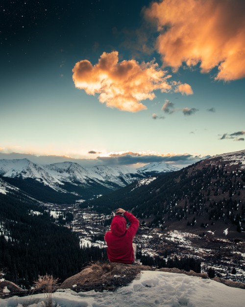 Image mountain, mountainous landforms, cloud, snow, winter