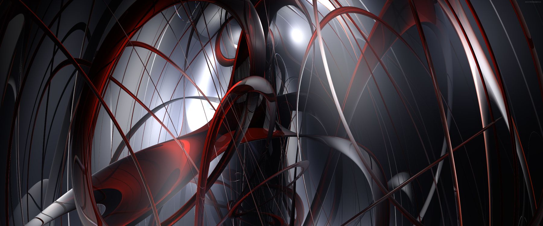 Arte Abstracto Negro y Rojo. Wallpaper in 7680x3200 Resolution