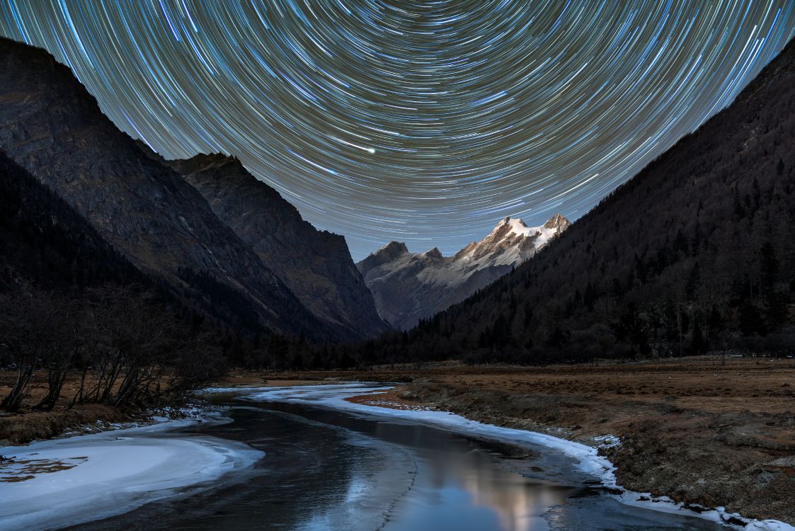 Monte Siguniang, Una Estrella, Luz, Agua, Ecorregión. Wallpaper in 5942x3966 Resolution