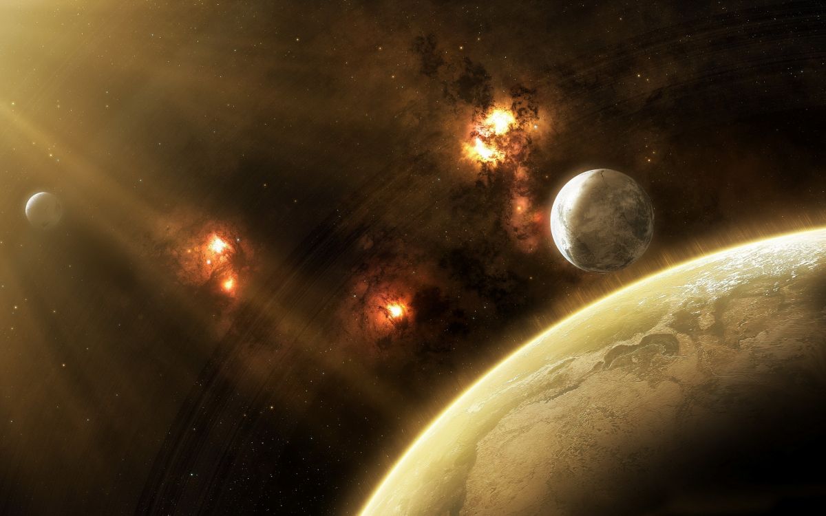 Gelbe Und Schwarze Sterne am Himmel. Wallpaper in 2560x1600 Resolution