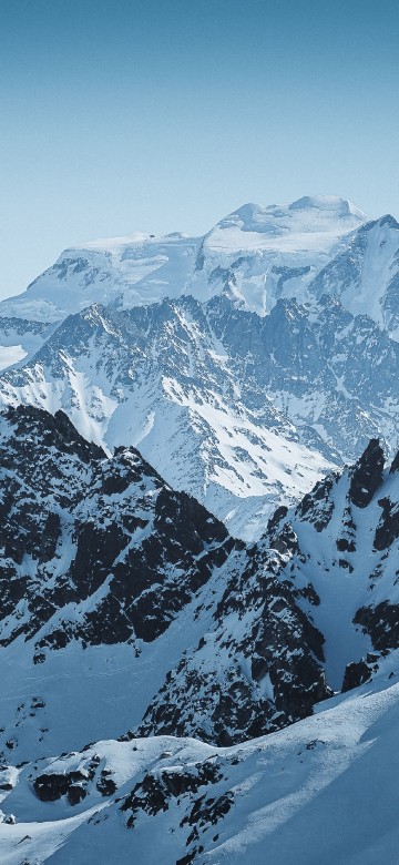 Image mountain, mountain range, snow, snowy mountains, mountainous landforms