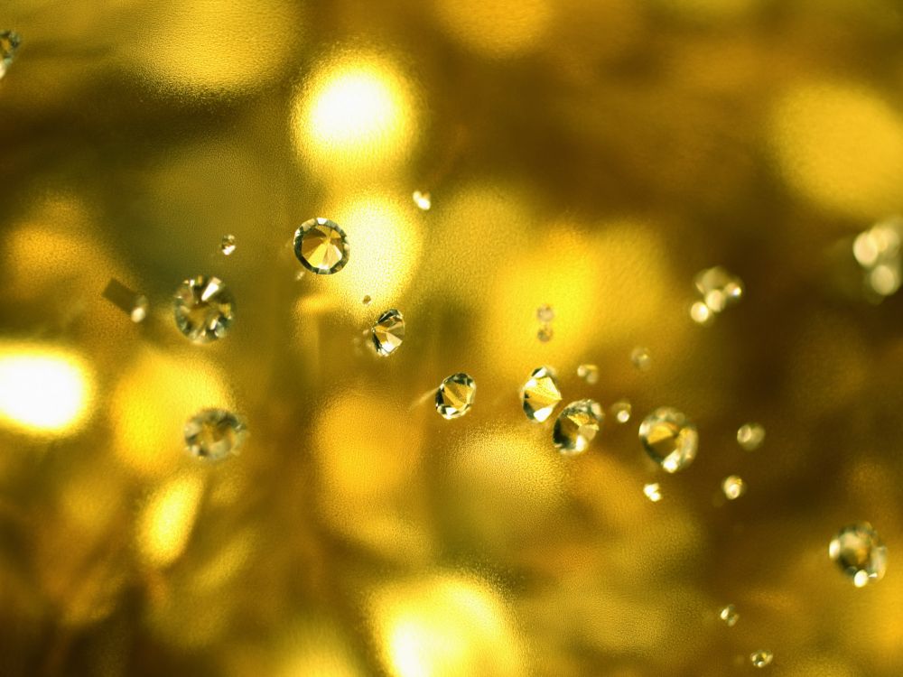 Wassertropfen Auf Gelbem Licht. Wallpaper in 2560x1920 Resolution