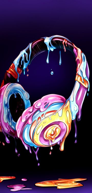 Arte Fresco de Los Auriculares, Auriculares, Arte, el Arte Abstracto, Ilustración. Wallpaper in 1080x2248 Resolution