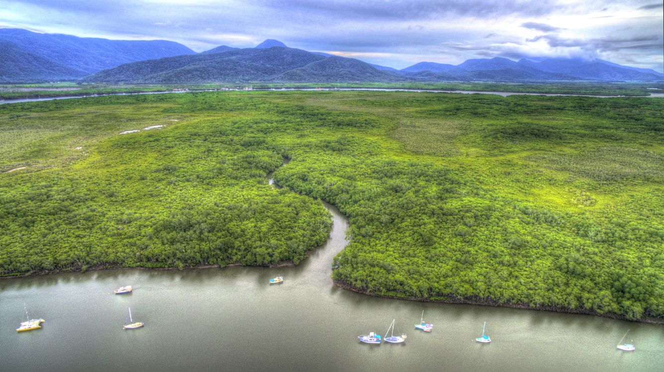 Campo de Hierba Verde Cerca Del Lago Durante el Día. Wallpaper in 3210x1800 Resolution