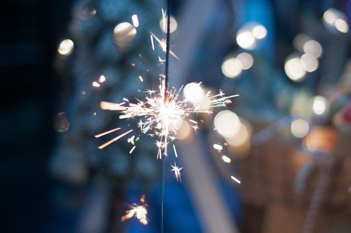 烟火, 新的一年, 树枝, 天空 壁纸 2880x1916 允许