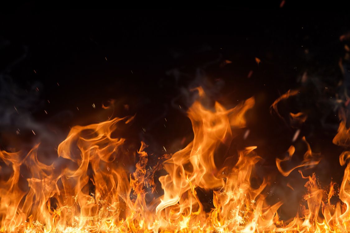 Orange and Yellow Fire in Black Background. Wallpaper in 5616x3744 Resolution