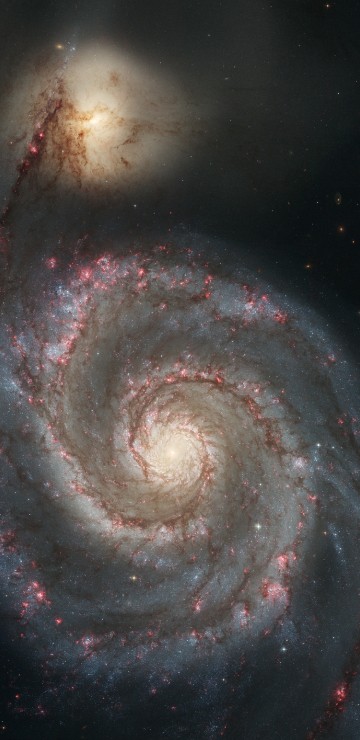 Image m51 hubble, galaxy, Whirlpool Galaxy, astronomy, spiral galaxy