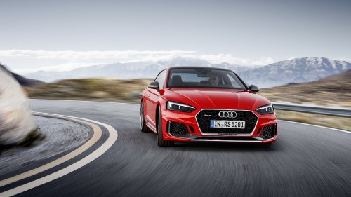 Image red audi r 8 on road