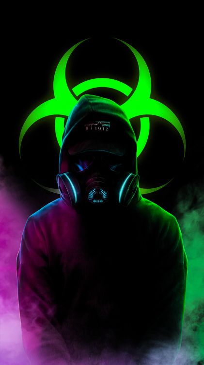 Neon, Amoled, Grausames Freies Feuer, Maske, Farbigkeit. Wallpaper in 1080x1920 Resolution