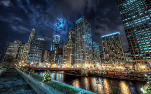 Image city skyline during night time