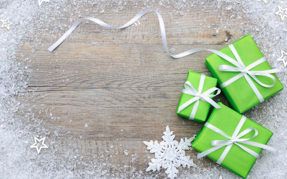 圣诞节礼物, 礼物, 圣诞节那天, 假日, 绿色的 壁纸 3840x2400 允许