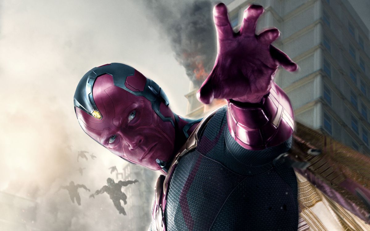 保罗*贝坦尼, 愿景, 复仇者:奥创纪元, Marvel, 紫色的 壁纸 2560x1600 允许