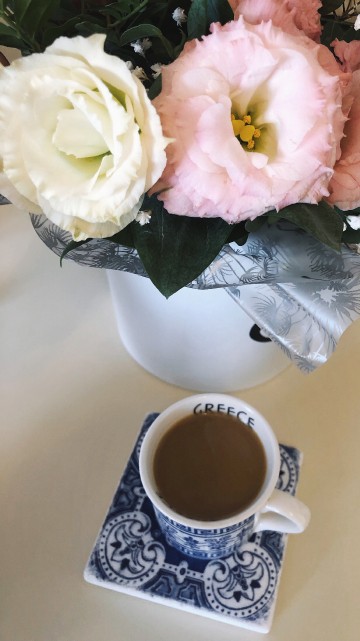 Image coffee cup, floral design, vase, Coffee, tea