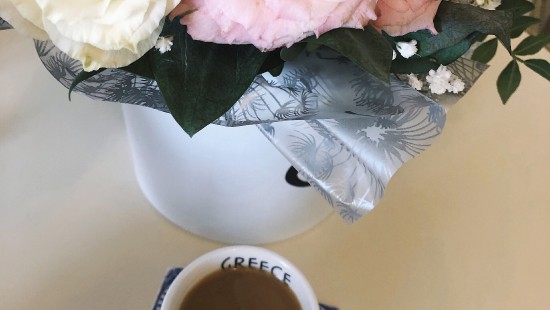 Image coffee cup, floral design, vase, Coffee, tea