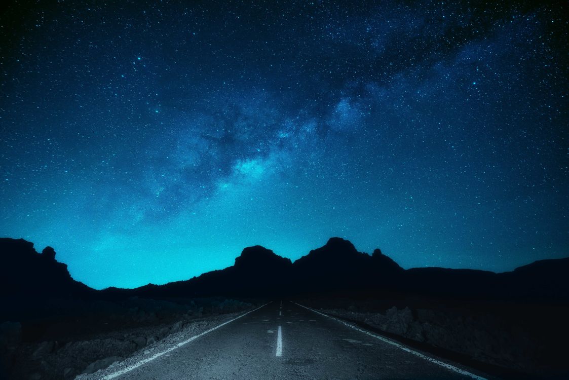 银河系, 宇宙, 气氛, 光, 地平线 壁纸 7360x4912 允许