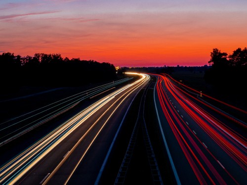 Image road, highway, Freeway, red, horizon