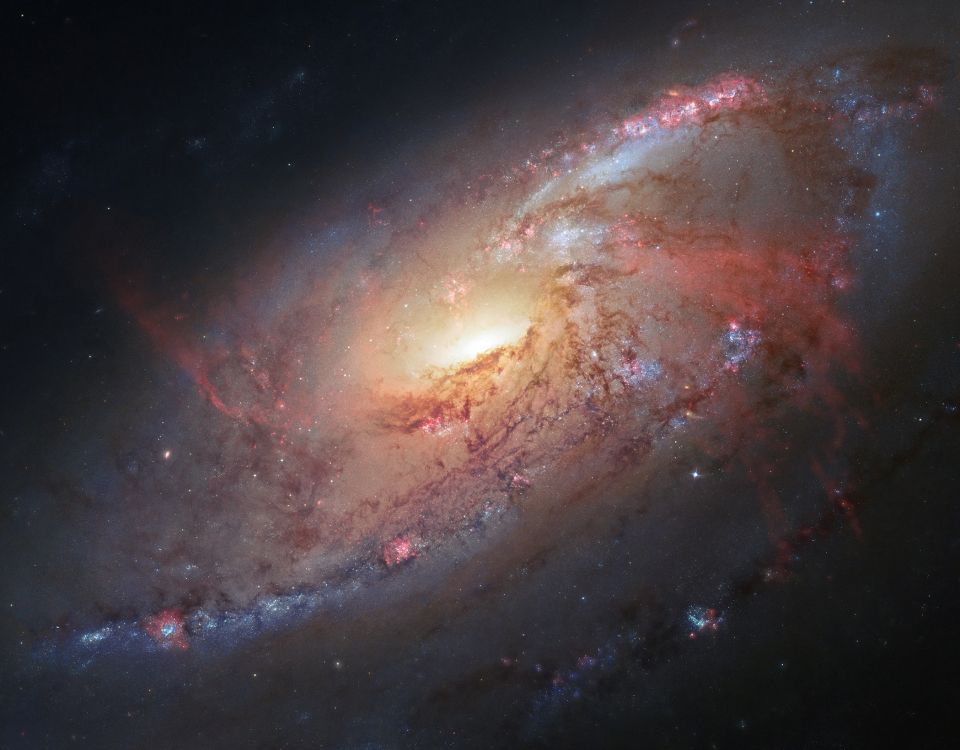 Galaxia M106, Messier 106, Universo, la Astronomía, Galaxia. Wallpaper in 2100x1640 Resolution