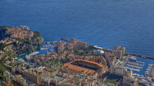 Image aerial view of city buildings during daytime