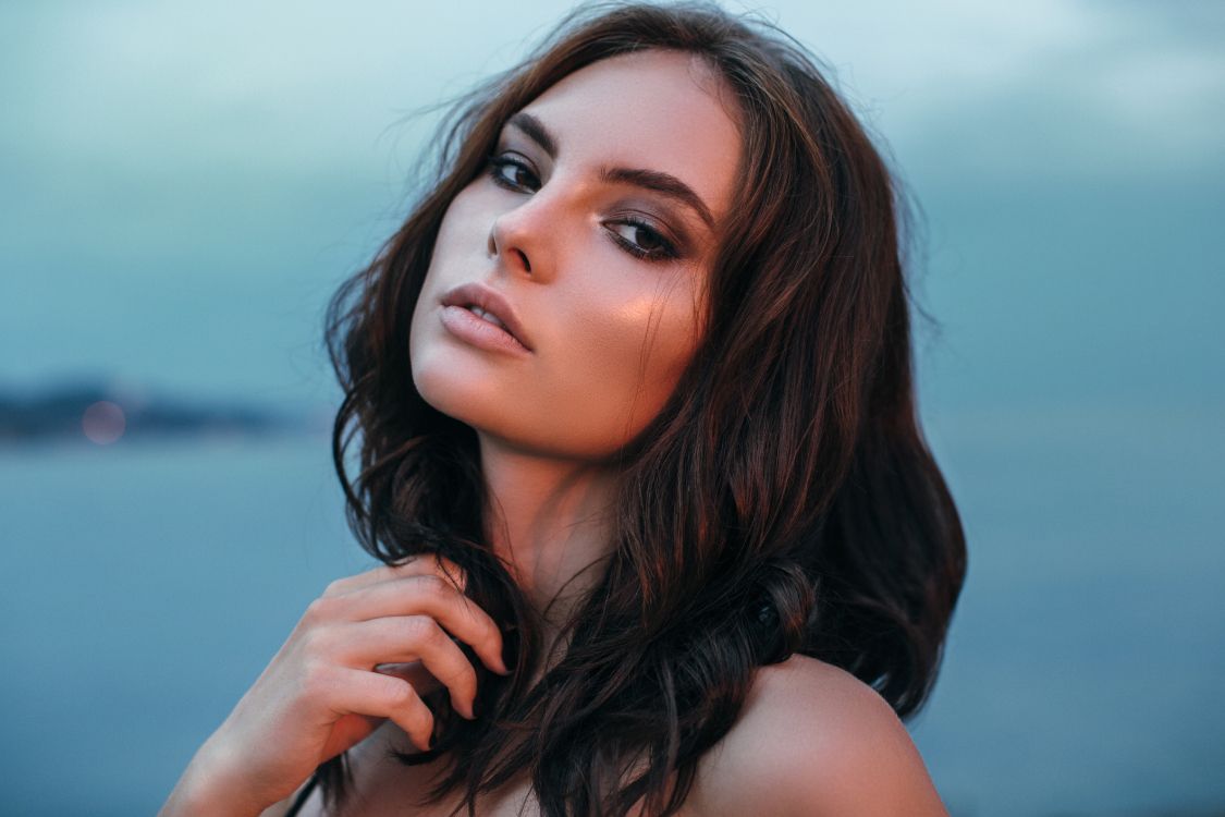 Belleza, Modelo, Cabello, Azul, Piel. Wallpaper in 5760x3840 Resolution