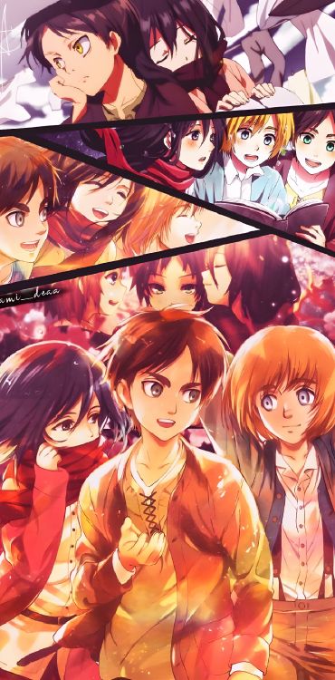 L'anime, Anime, Dessin Animé, L'Attaque Des Titans Eren Mikasa Armin, Eren Yeager. Wallpaper in 2532x5120 Resolution