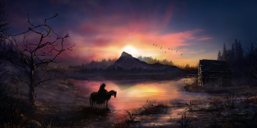 Image sunrise, digital art, sunset, nature, natural landscape