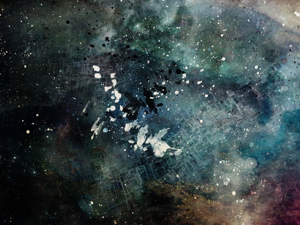 Peinture Abstraite en Noir et Blanc. Wallpaper in 2048x1536 Resolution