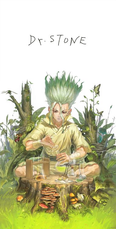 Dr. Stone, Anime, Botanik, Terrestrische Pflanzen, Kunst. Wallpaper in 2084x4096 Resolution