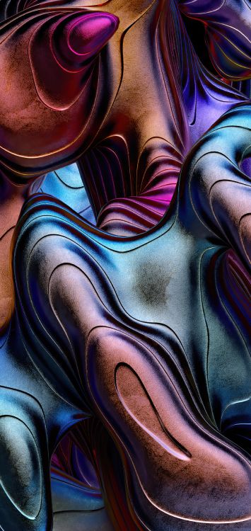 Fraktale Kunst, Digitale Kunst, Purpur, Textil, Farbe. Wallpaper in 1516x3200 Resolution