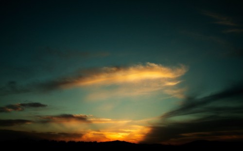 Image silhouette of mountain during sunset