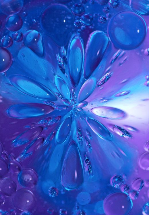 分形, 水上, 紫色的, 钴蓝色的, 液体 壁纸 2218x3200 允许