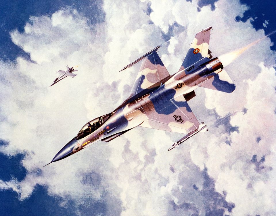 Avión a Reacción Blanco y Azul en el Aire.. Wallpaper in 3359x2624 Resolution