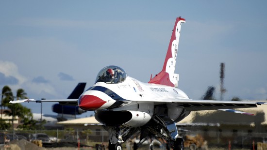 Image white and red jet plane in the sky