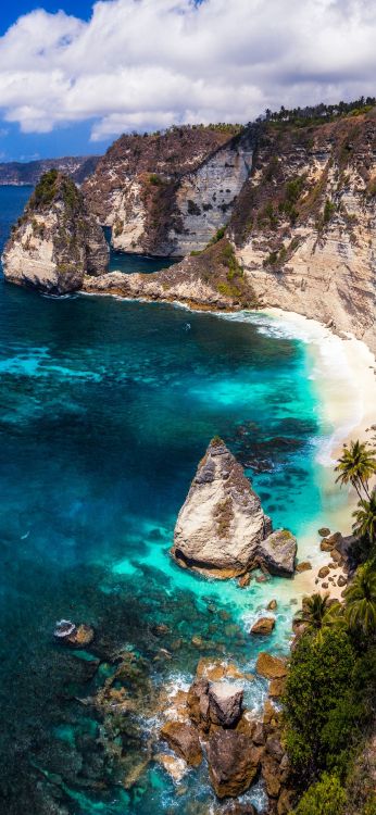 Bali, Penida Insel, Wasser, Wasserressourcen, Blau. Wallpaper in 1080x2340 Resolution