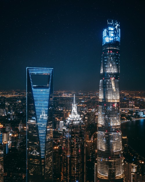 Image city skyline during night time