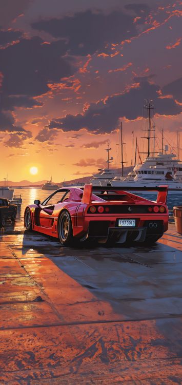 Grand Tourer, Sportwagen, Car, Luxusauto, Ferrari F40. Wallpaper in 2048x4324 Resolution