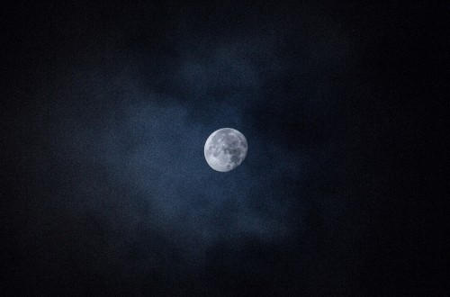 Image full moon in dark night sky