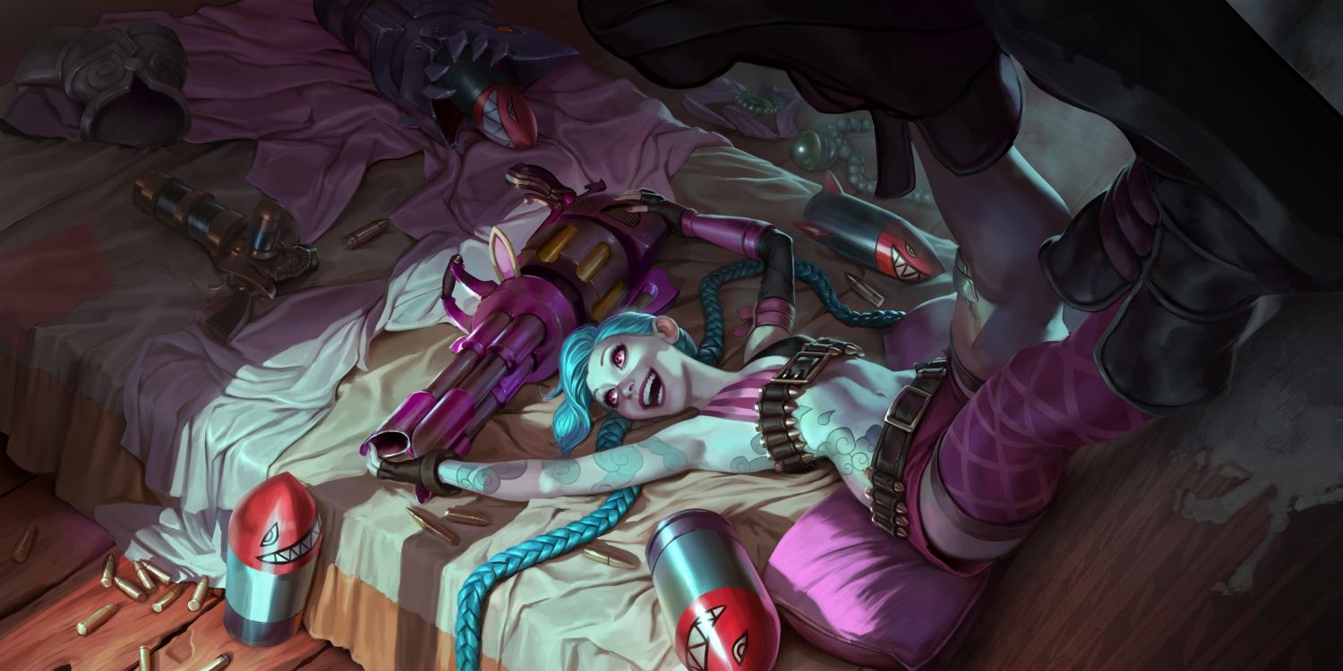 Jinx Légendes de L'art Runeterra, Légendes de Runeterra, League of Legends, Riot Games, Art. Wallpaper in 2560x1280 Resolution