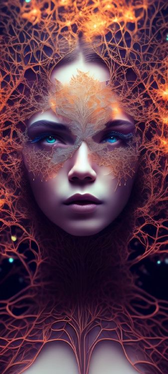 Arte Fractal, Artes Visuales, Arte, Barbilla, Ceja. Wallpaper in 1080x2400 Resolution