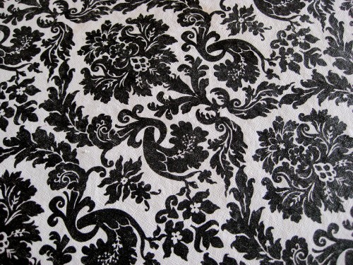 Image black and white floral textile