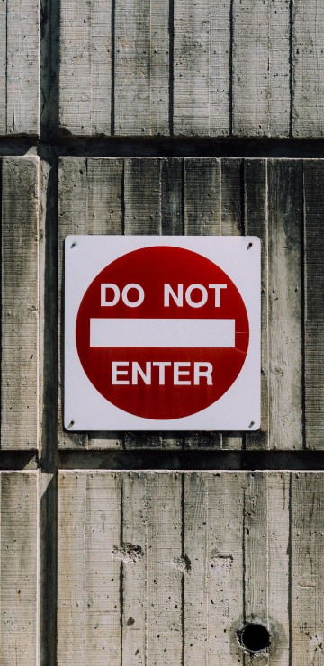 Image not enter sign, rectangle, brickwork, brick, red