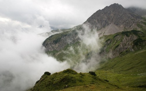 Image highland, abstract art, cloud, mountain, natural landscape